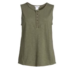 Time and Tru Women's Henley Tank Top
